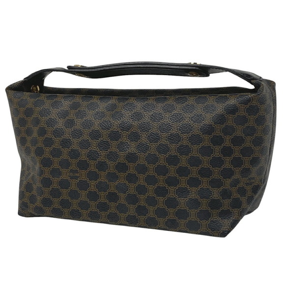 Celine Macadam handbag pouch makeup accessory case canvas brown black - Picture 1 of 5
